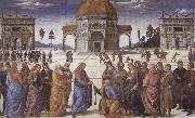 Pietro Perugino Christ giving the Keys to St.Peter oil painting on canvas
